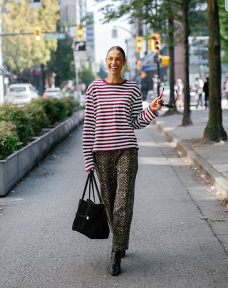 Brunette The Label Boxy Long Sleeve | Plum Stripe