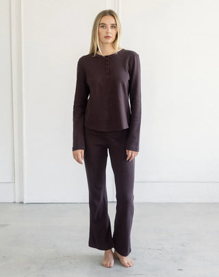 Brunette The Label Waffle Lounge Pant | Espresso