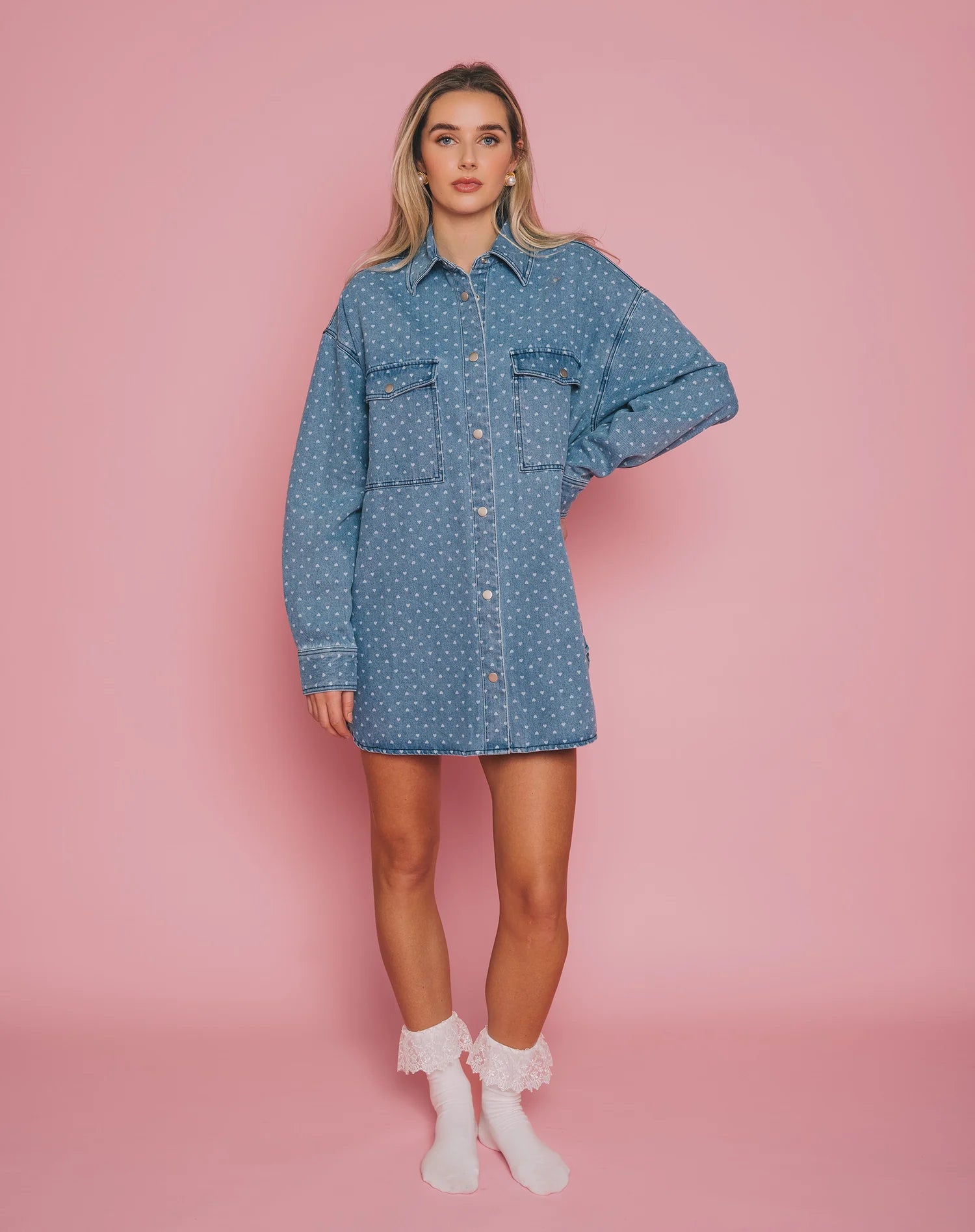 Brunette The Label Denim Heart Jacket | Blue