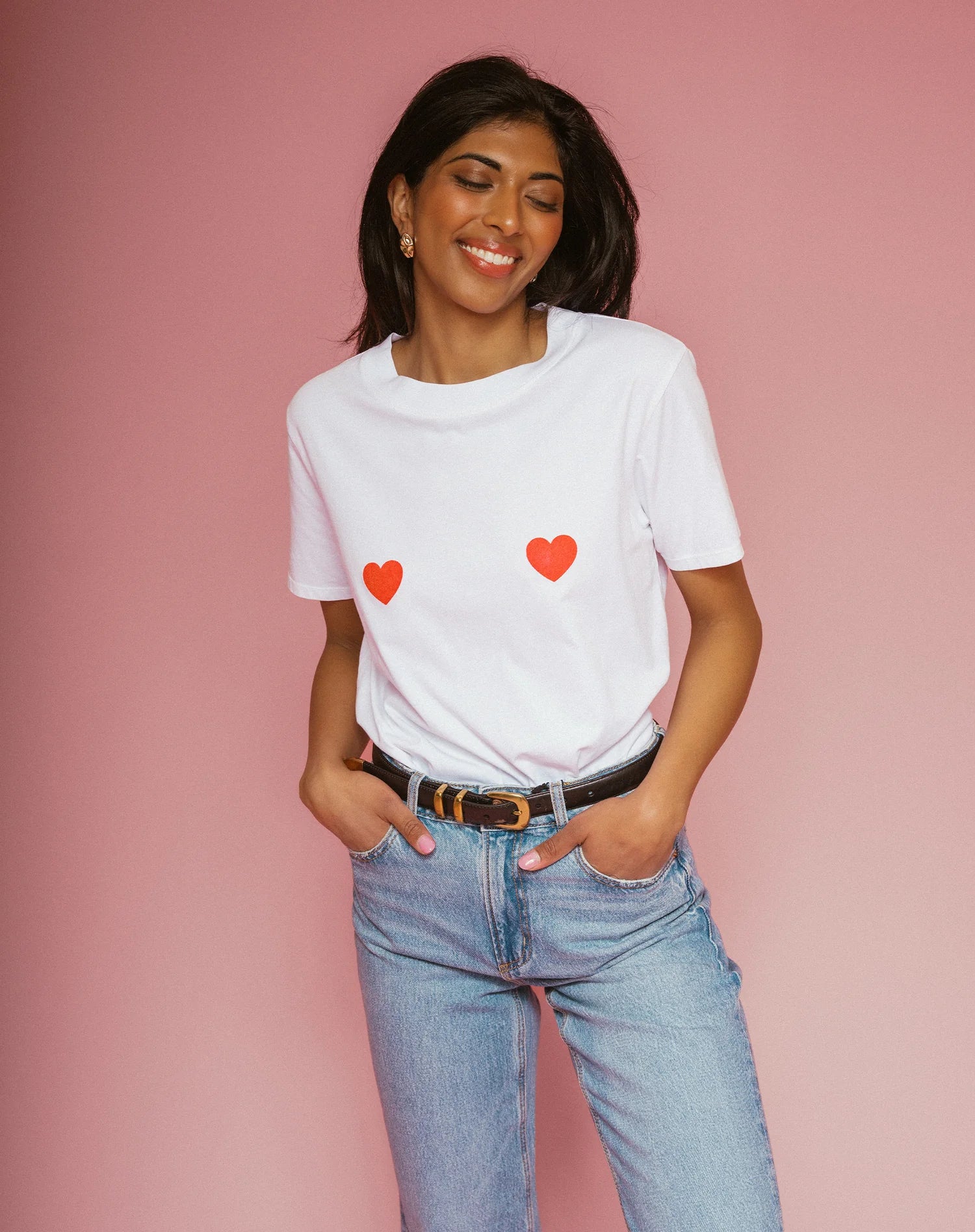 Brunette The Label Double Hearts Classic Tee