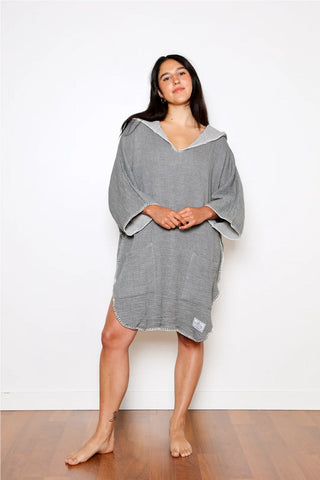 Tofino Towels The Cocoon Poncho | Grey, Seashell & Tan