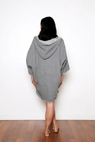 Tofino Towels The Cocoon Poncho | Grey, Seashell & Tan