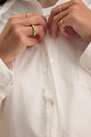 Velvet By Graham & Spencer Grace07 Cleo Wade Cotton Poplin Shirt | White