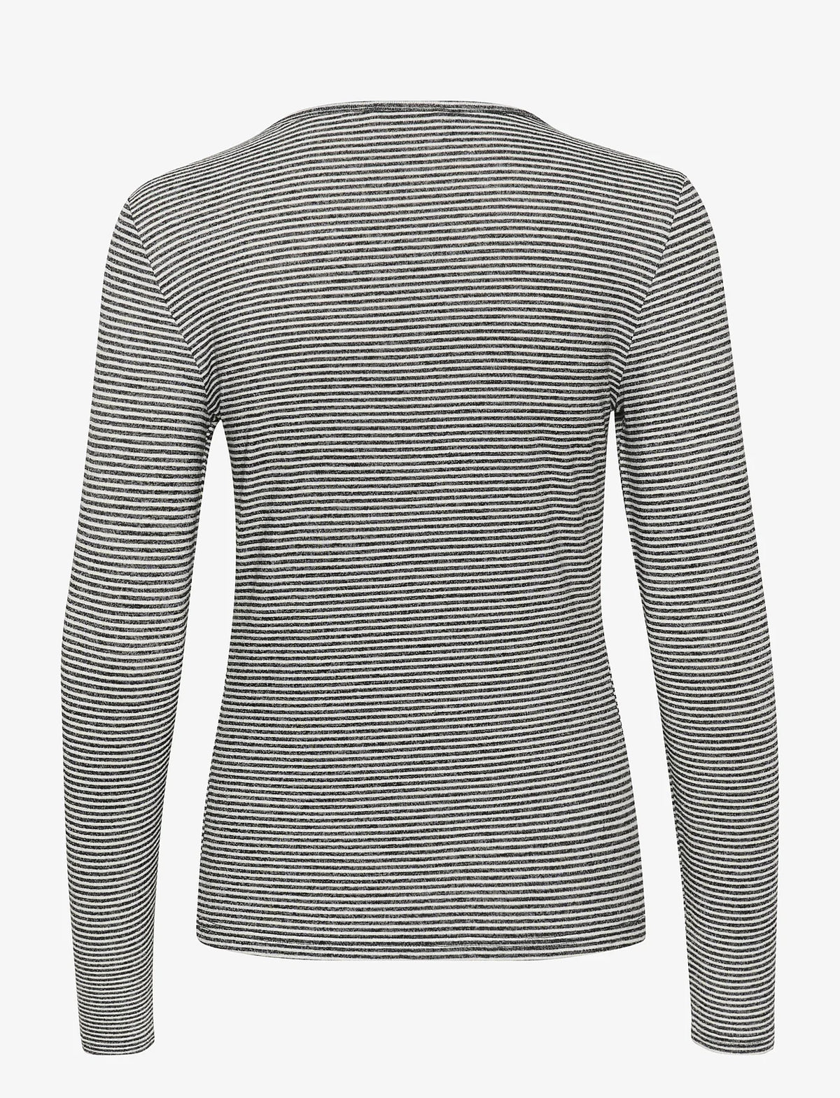 Cream Long Sleeve Top | Black-White Stripe