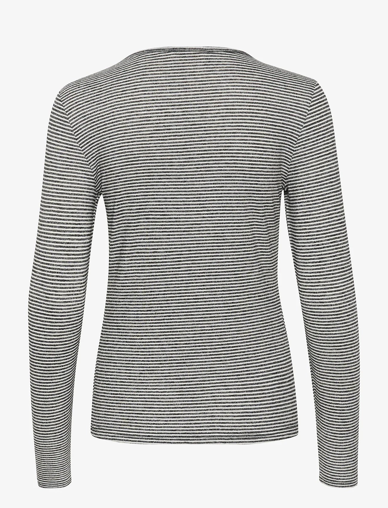 Cream Long Sleeve Top | Black-White Stripe