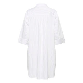 Cream Silje Shirt Dress | White Blue Stripe
