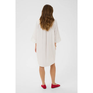 Cream Silje Shirt Dress | White Blue Stripe