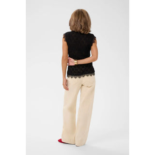 Cream Makki Blouse | Pitch Black