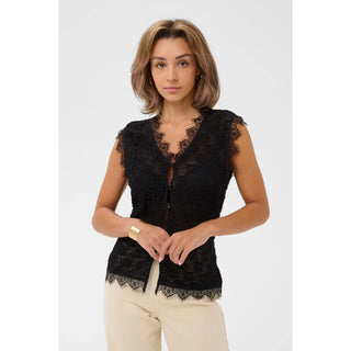 Cream Makki Blouse | Pitch Black