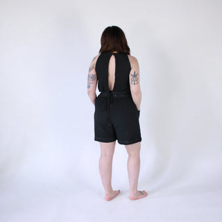 Pokoloko Crinkle Shorts | Cream + Black