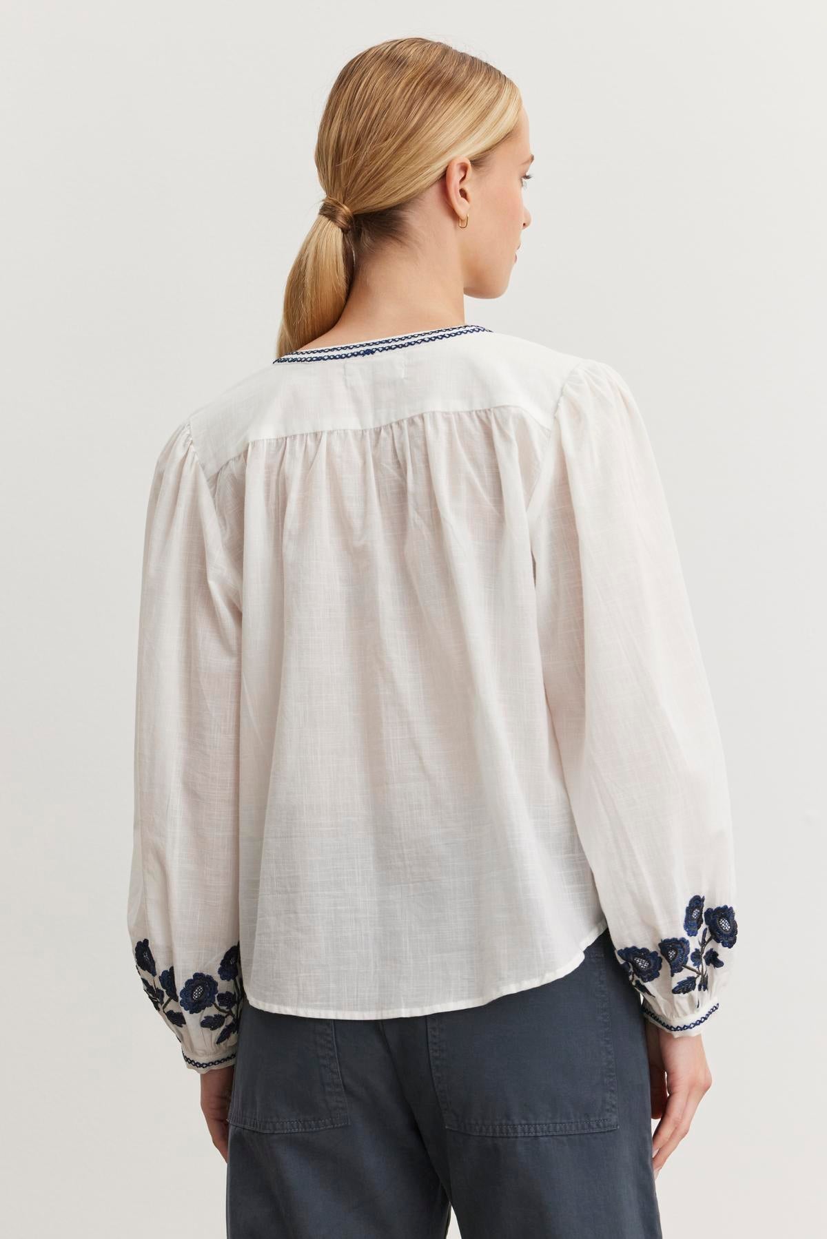 Velvet By Graham & Spencer Rahwa Embroidery Top