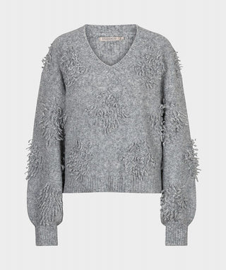 Esqualo Sweater 3D Fringe | Grey