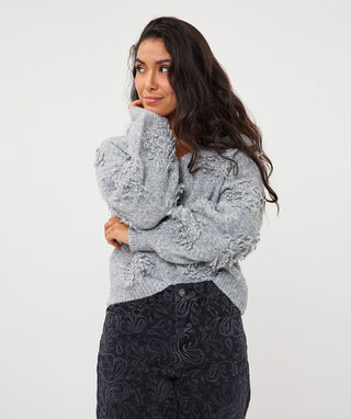 Esqualo Sweater 3D Fringe | Grey