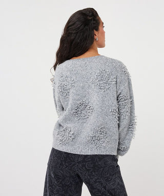 Esqualo Sweater 3D Fringe | Grey