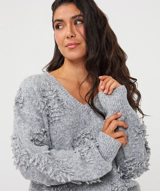 Esqualo Sweater 3D Fringe | Grey