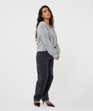Esqualo Sweater 3D Fringe | Grey