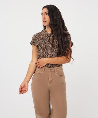 Esqualo Statement Top | Leopard Print