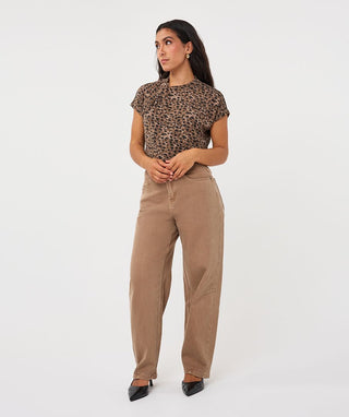 Esqualo Statement Top | Leopard Print