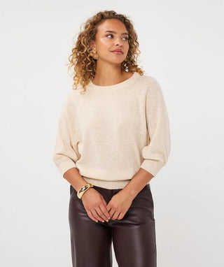 Esqualo Short Sleeve Sweater | Biscuit