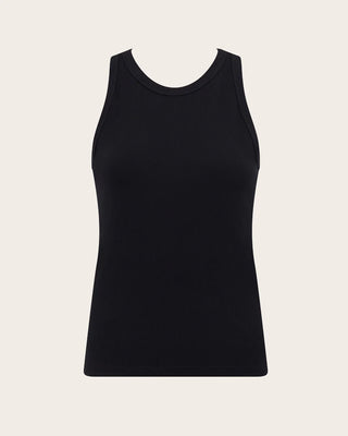 Boody Ribbed Racerback Tank | Black + White