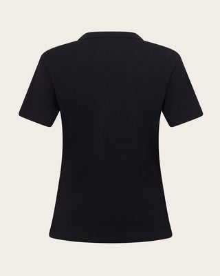 Boody Ribbed Crewneck T-Shirt | Black + White