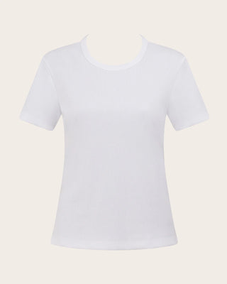 Boody Ribbed Crewneck T-Shirt | Black + White