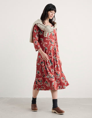 Seasalt Cornwall Red 3/4 Pier View Dress