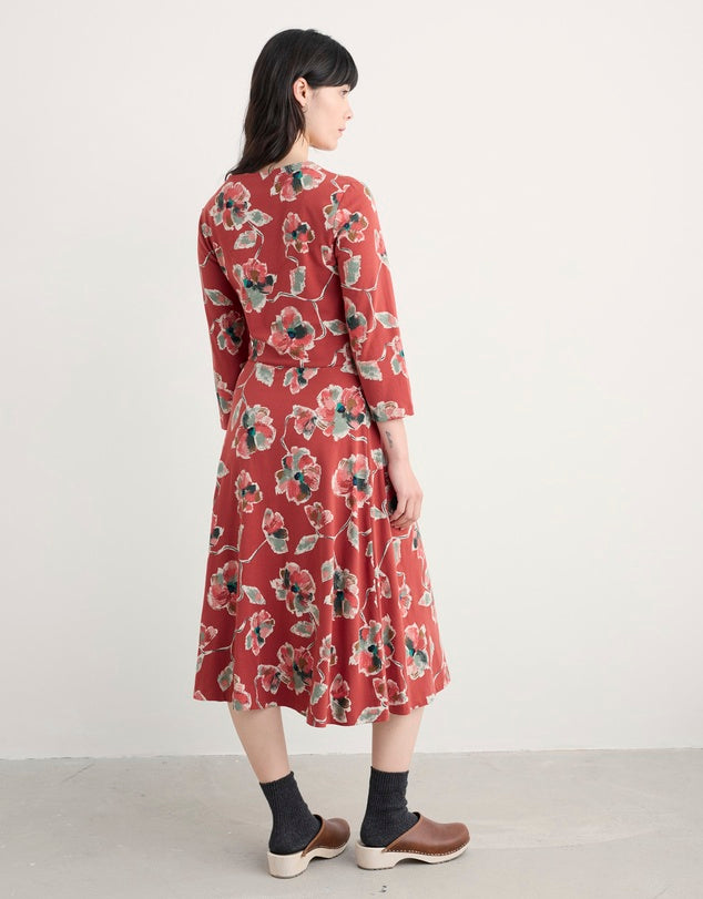 Seasalt Cornwall Red 3/4 Pier View Dress