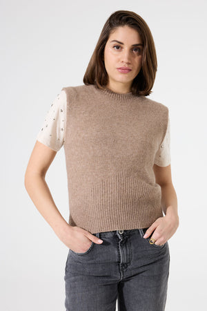 Garcia Sleeveless Sweater | Taupe