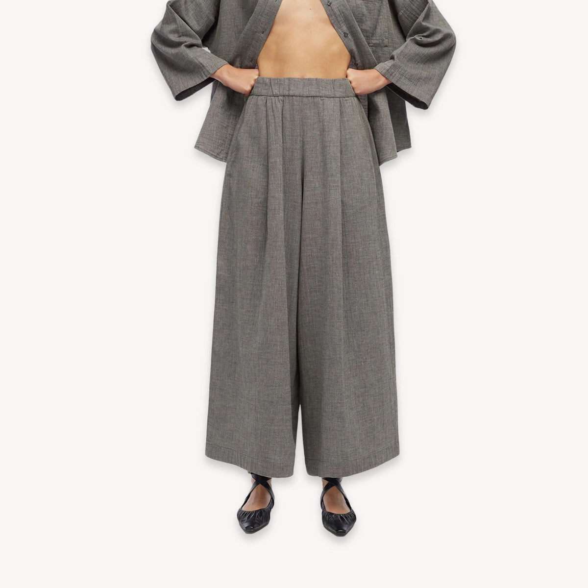 Pokoloko City Collection Wide Palazzo Pant | Grey