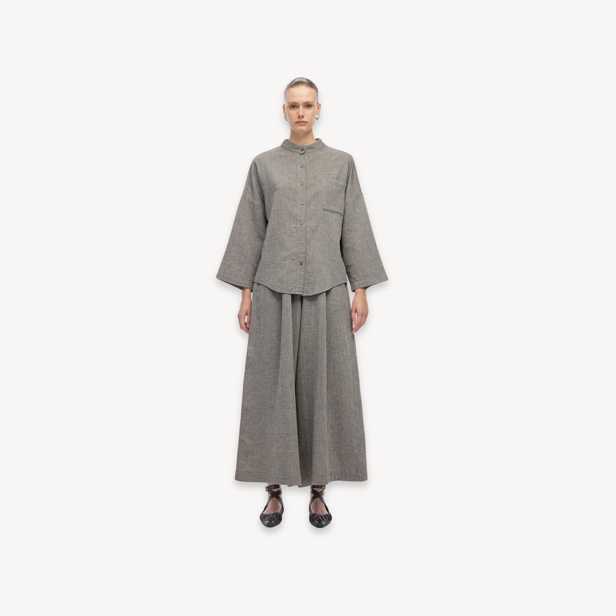 Pokoloko City Collection Wide Palazzo Pant | Grey