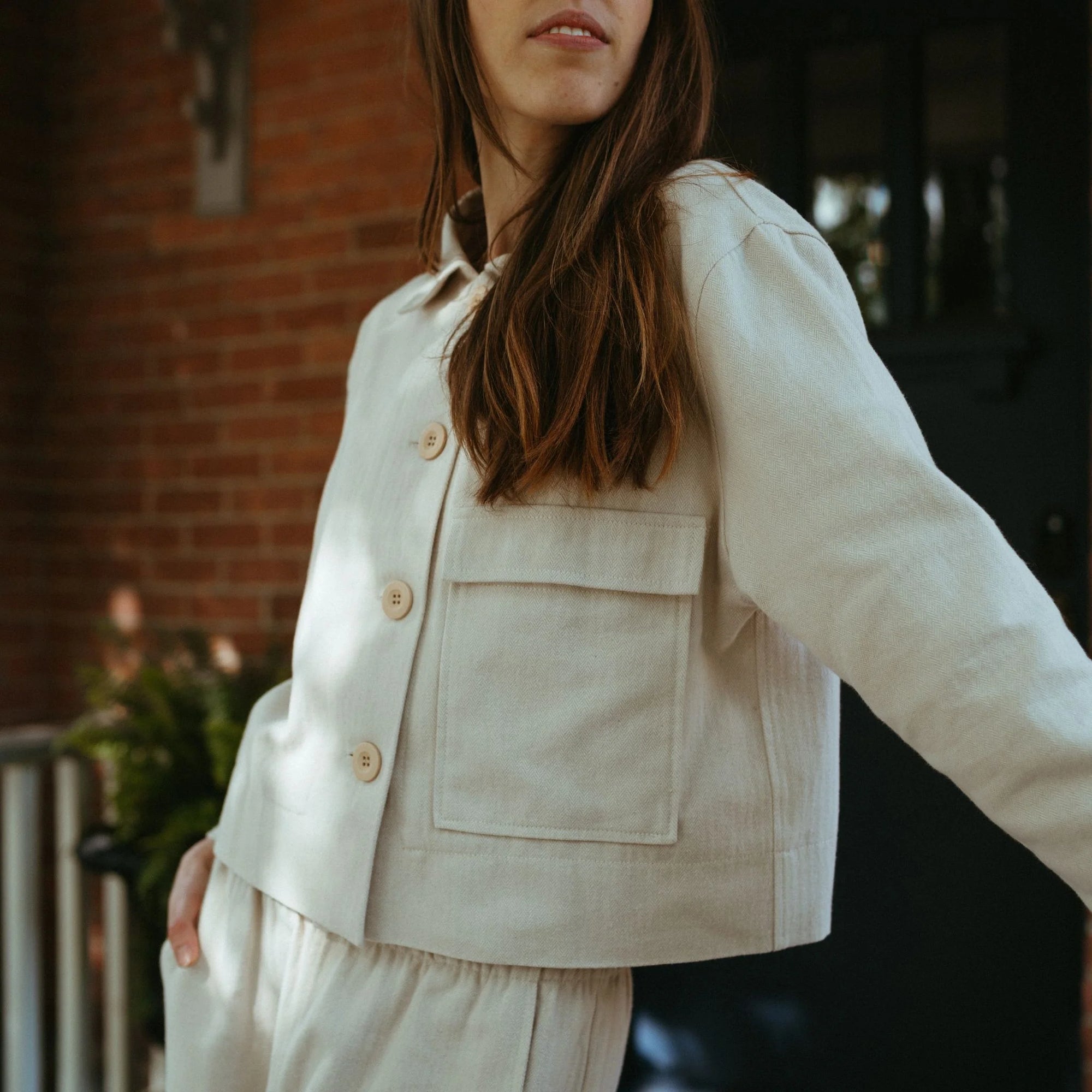 Pokoloko Herringbone Short Jacket