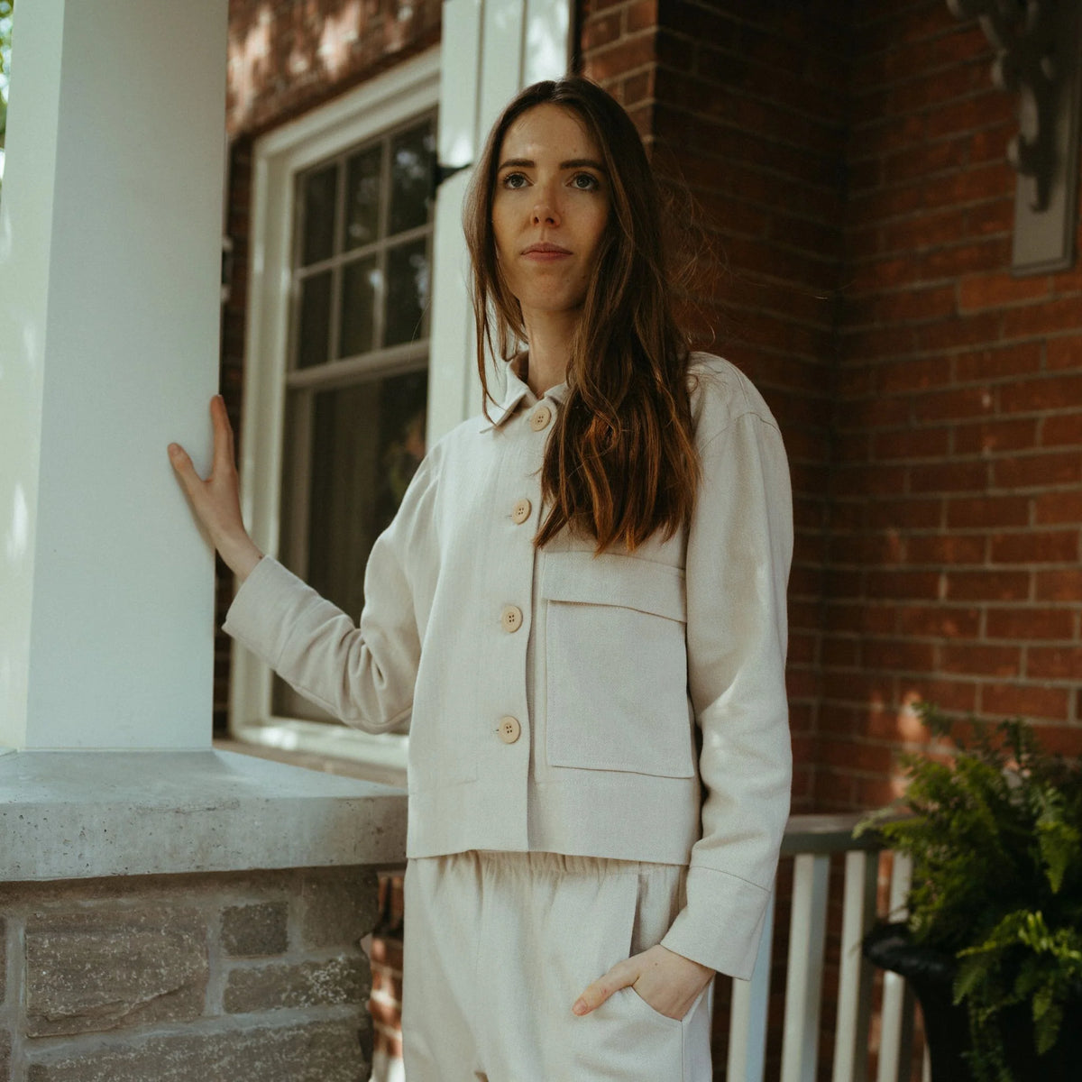 Pokoloko Herringbone Short Jacket