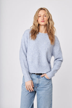 John & Jenn Wilfred Sweater | Blue + Maroon
