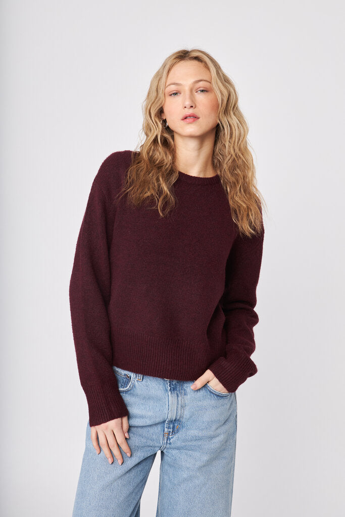 John & Jenn Wilfred Sweater | Blue + Maroon