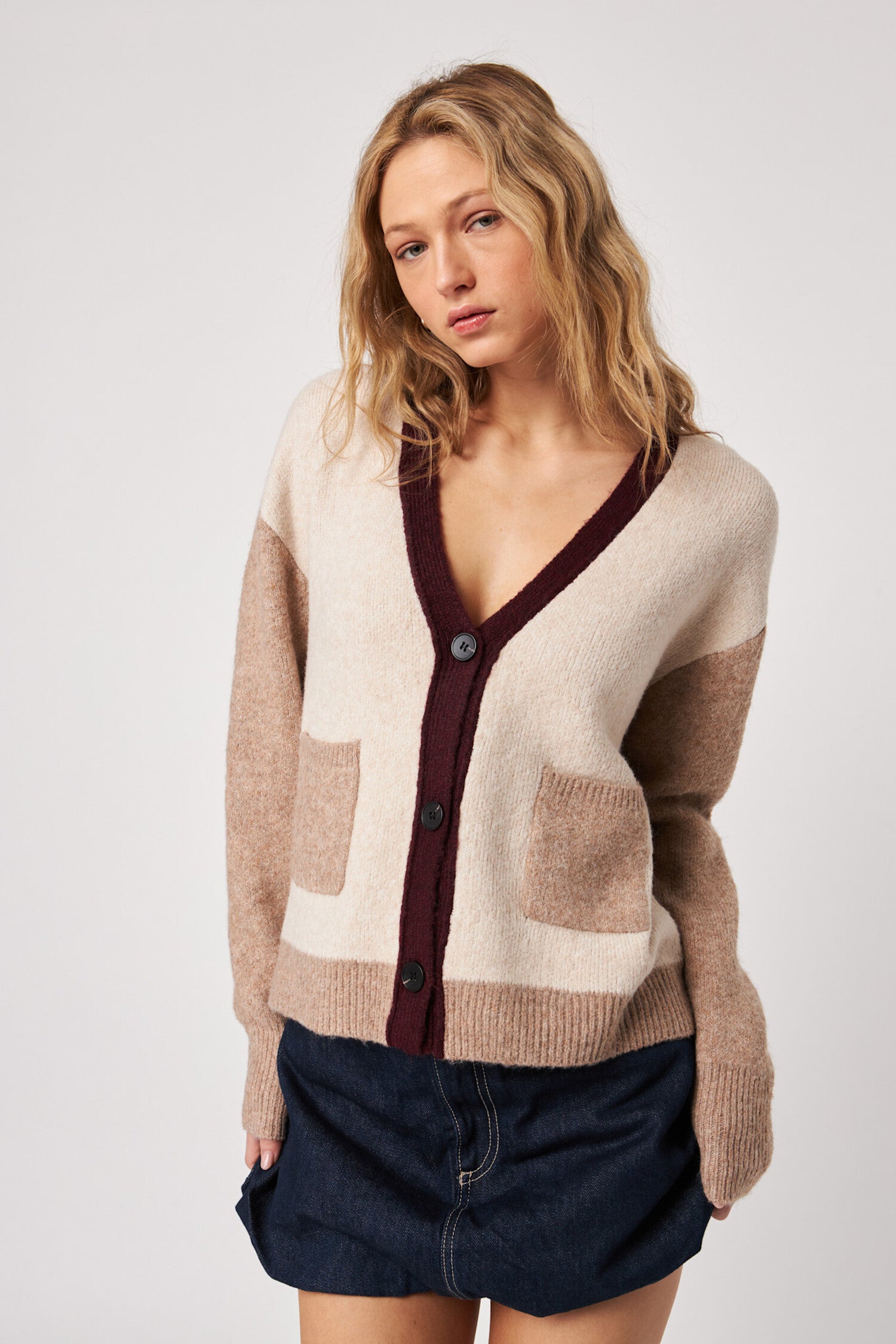 John & Jenn Linden Cardigan | Smoky Merlot