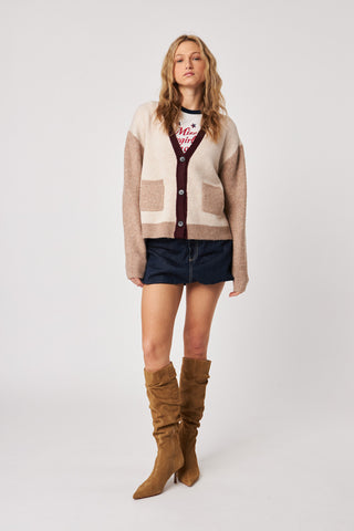 John & Jenn Linden Cardigan | Smoky Merlot