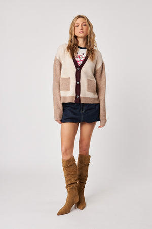John & Jenn Linden Cardigan | Smoky Merlot