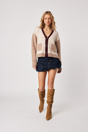 John & Jenn Linden Cardigan | Smoky Merlot