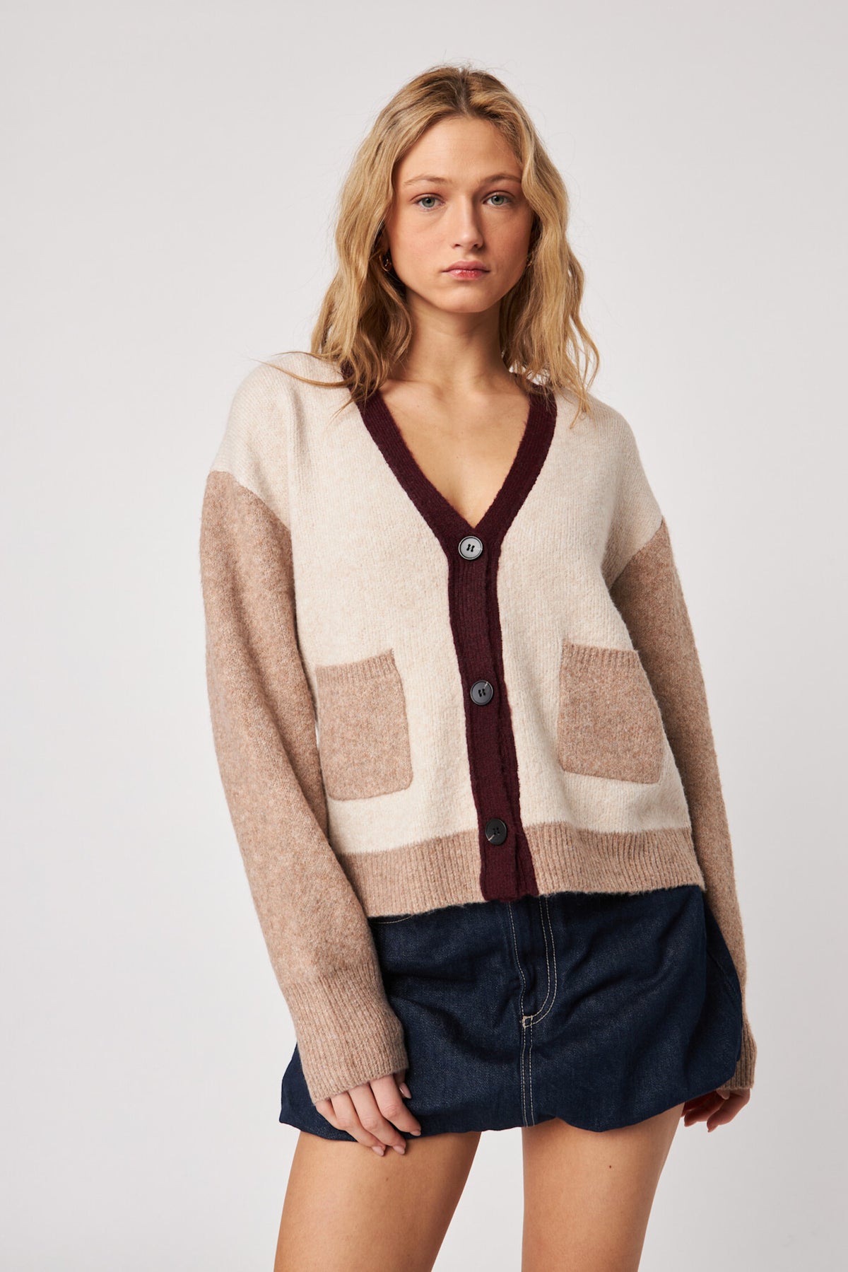 John & Jenn Linden Cardigan | Smoky Merlot