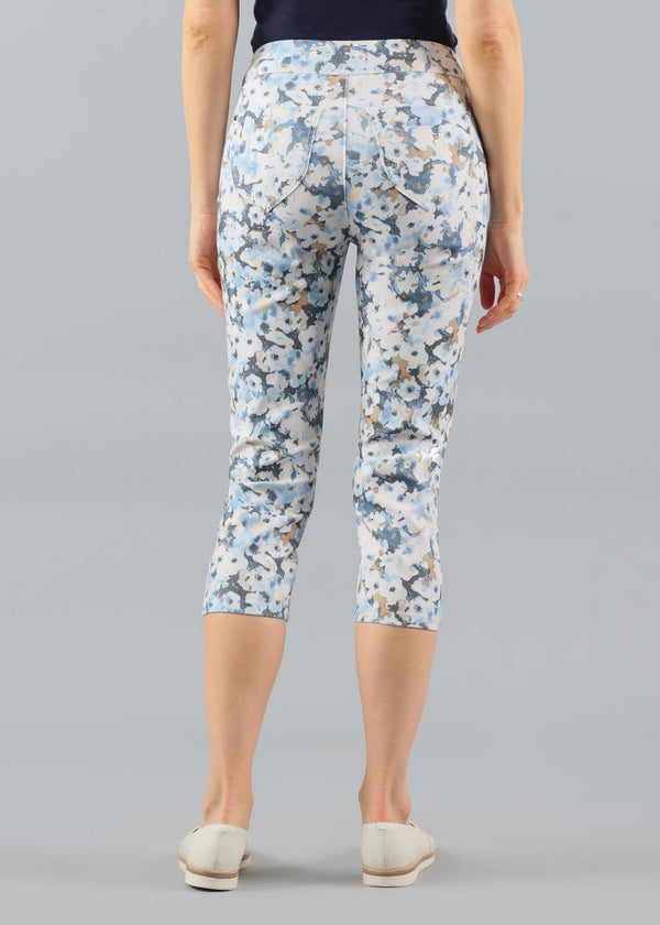 Lululemon Yoga Capri Pants 4 Blue Floral 