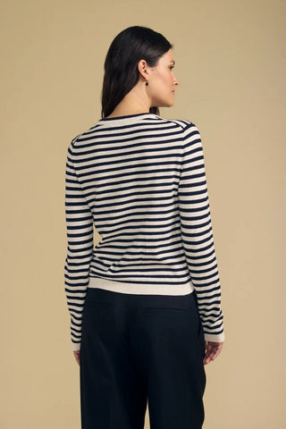 Velvet By Graham & Spencer Roxy Lux Cotton Cashmere Top | Navy Stripe