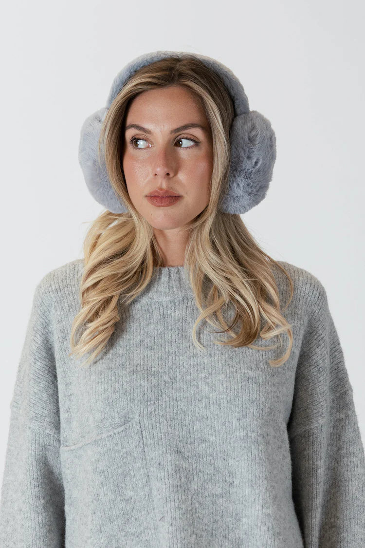 Lyla & Lux Fuzzy Earmuffs | Beige, Pink + Grey