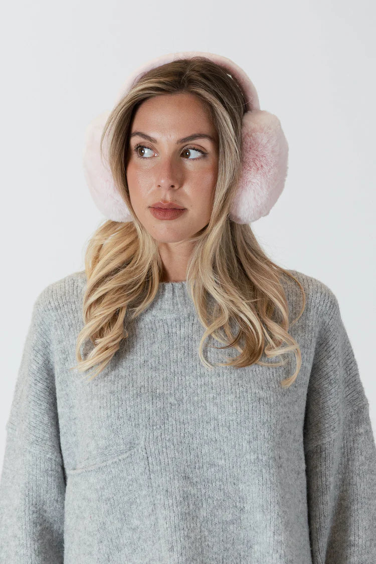 Lyla & Lux Fuzzy Earmuffs | Beige, Pink + Grey