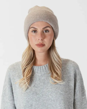 Lyla & Lux Apres Ski Hat | Camel + White