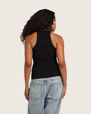 Boody Ribbed Racerback Tank | Black + White