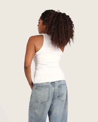 Boody Ribbed Racerback Tank | Black + White