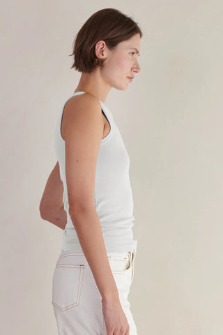 Velvet Modal Rib Tank | White + Black