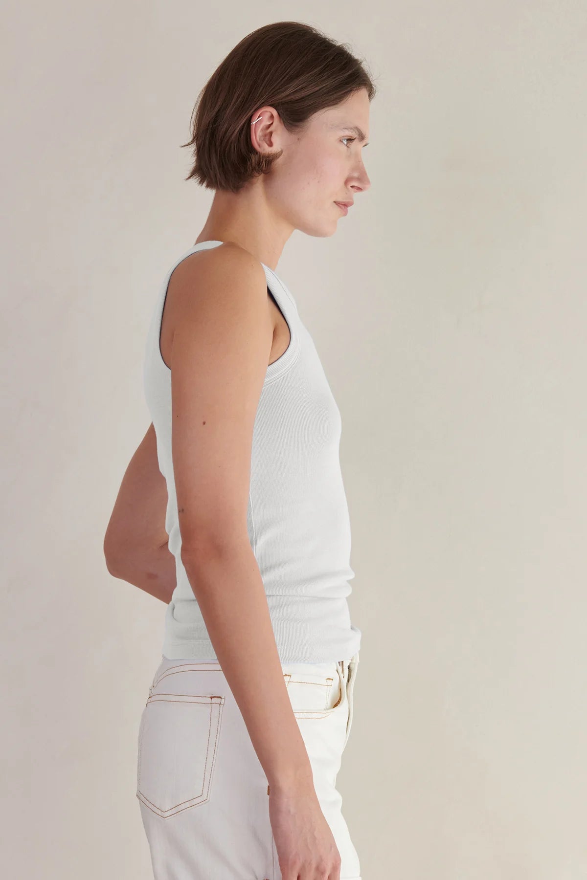 Velvet Modal Rib Tank | White + Black