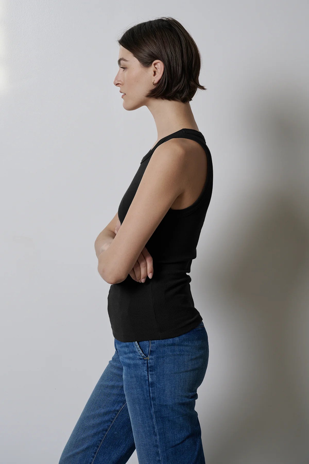 Velvet Modal Rib Tank | White + Black